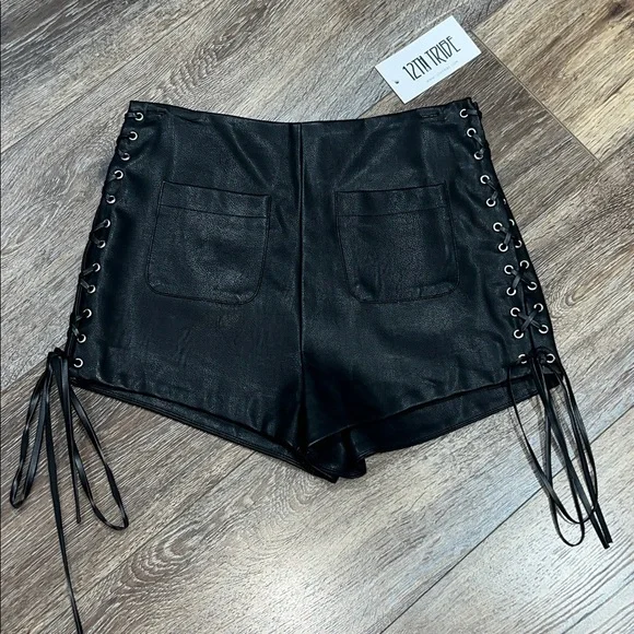 12th Tribe Tie Breaker Faux Leather Shorts 🔥 - Picture 5 of 8